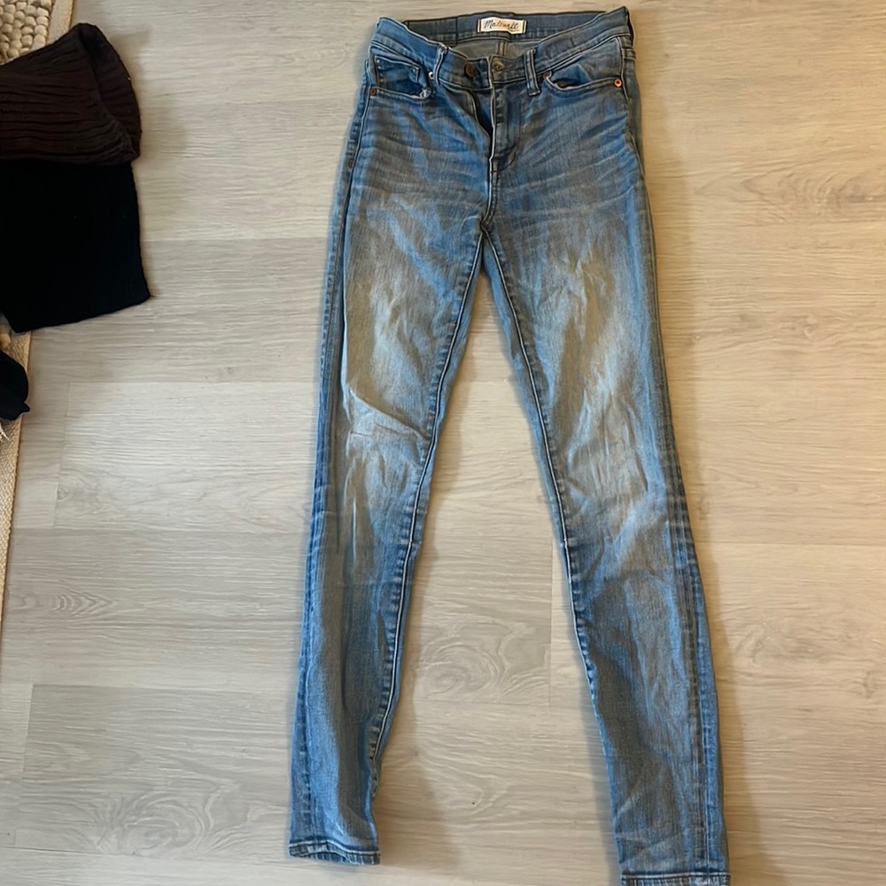 Madewell high rise skinny, light/medium wash